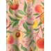 Tropical Fruit Leaf Peach Print Short Sleeve Shirt