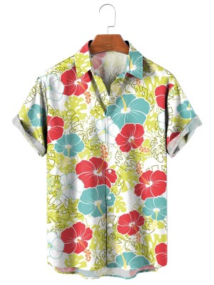 Hawaiian Resort Hibiscus Short Sleeve Shirt