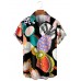 Men's Summer Fruit Printed Lapel Short Sleeve Shirt 57957189M