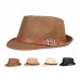 Men Straw Casual Vintage All  match Breathable Sunshade Top Hats Flat Hats