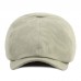 Men Cotton Solid Color Casual Octagonal Hats Forward Hats Beret Flat Caps